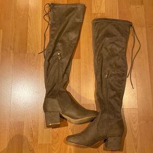 Lulus Di Taupe Suede Over the Knee Boots